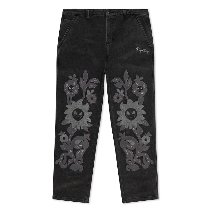 Джинсы RIPNDIP Space Garden Pants Black Vintage Wash